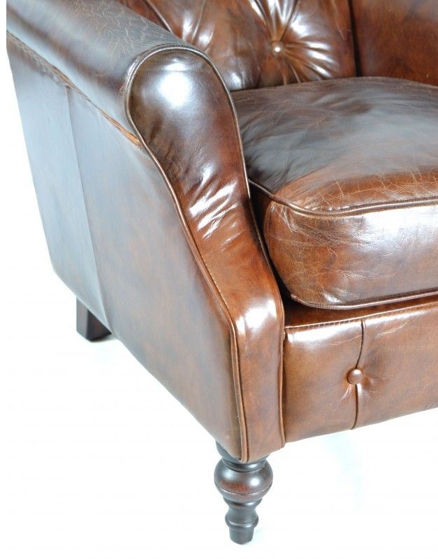 Product photograph of Ancient Mariner Vintage Leather Button Back Armchair from Choice Furniture Superstore.